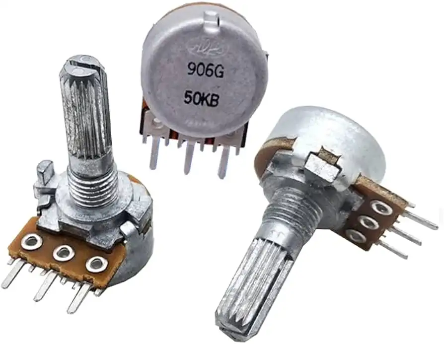 Rotary potentiometer for audio amplifier